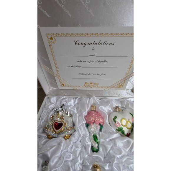 Old World Christmas Wedding Celebrations Glass Ornament Set - Picture 3 of 9